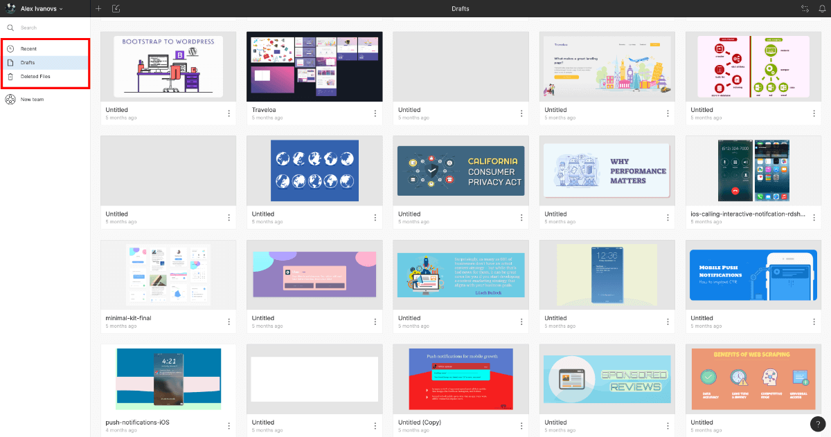 Figma vs Sketch file management comparison