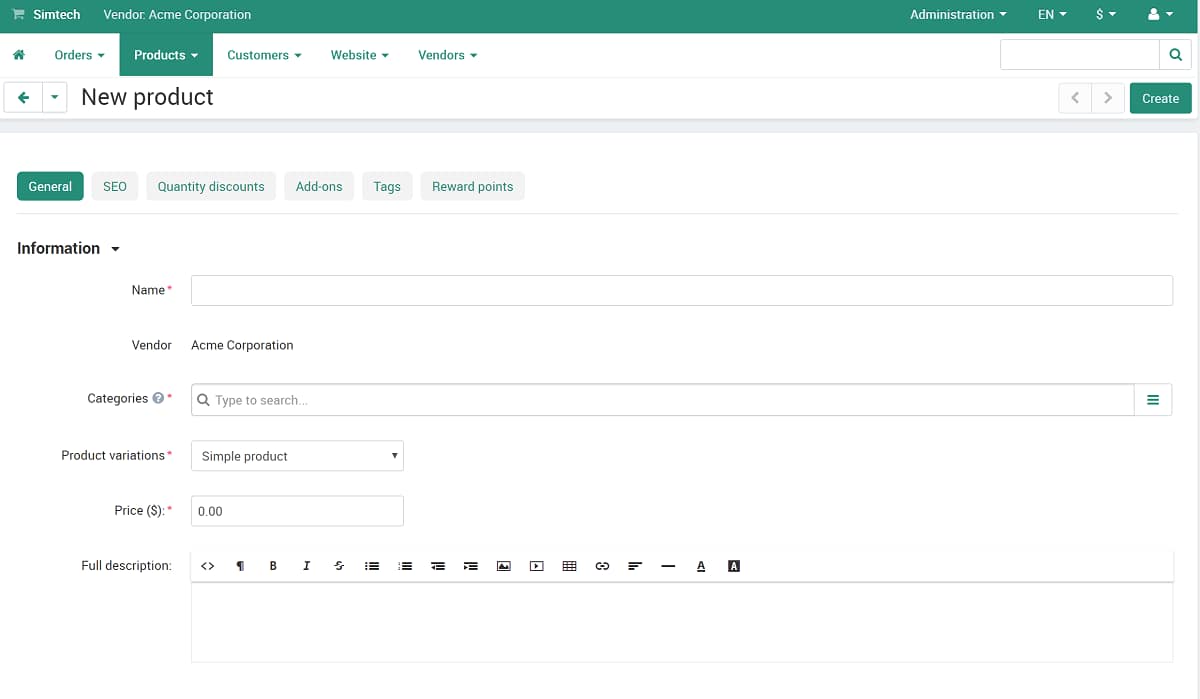 CS-Cart Add new product for vendor