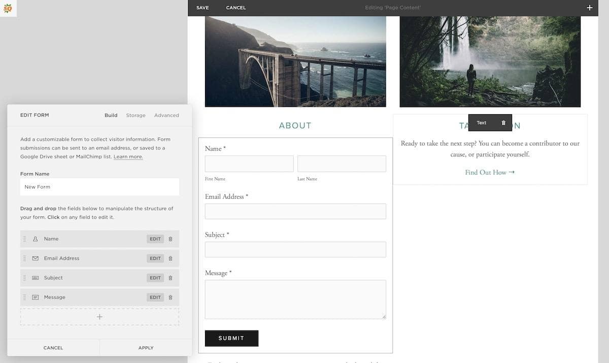 Squarespace element customizer