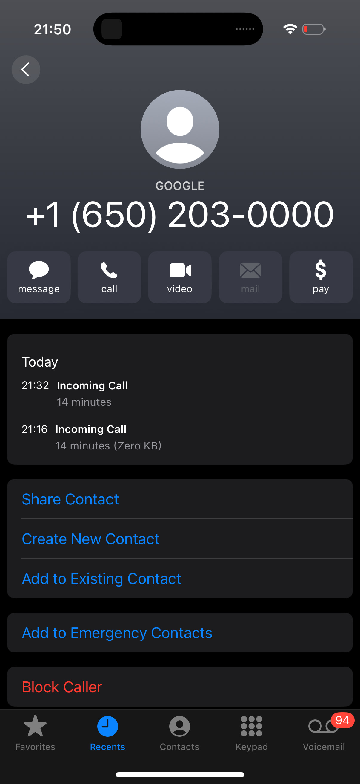 Zach Latta call from legit Google number as part of phishing scam.