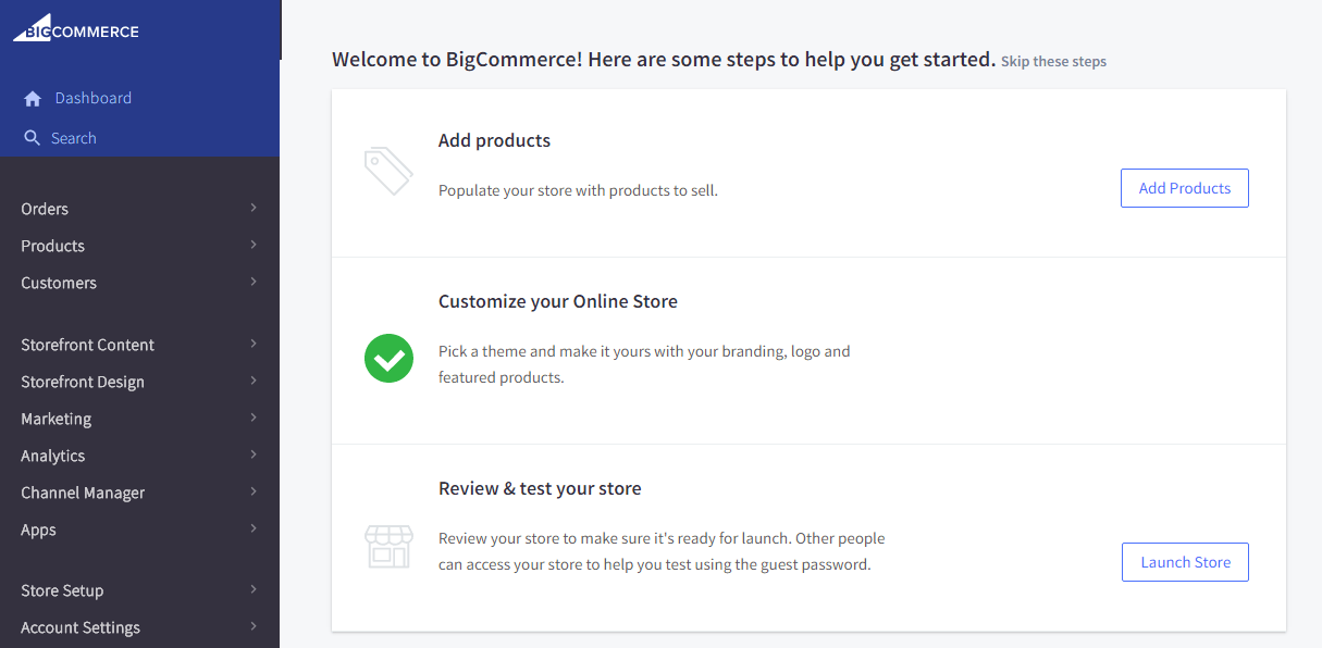 bigcommerce dash