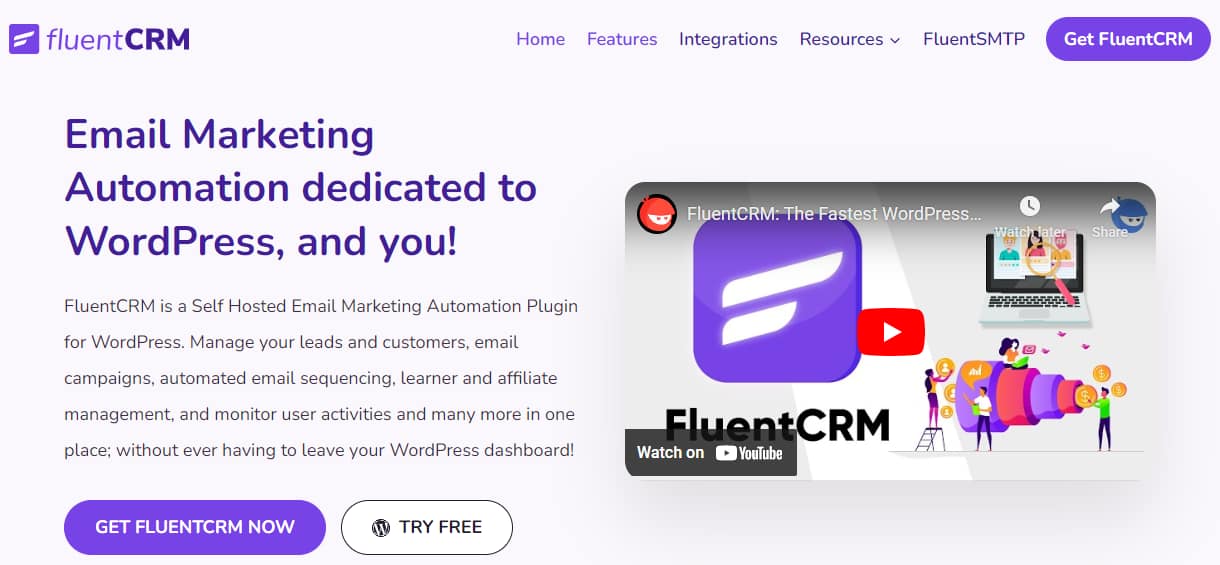 Best email marketing plugins for WordPress: FluentCRM.