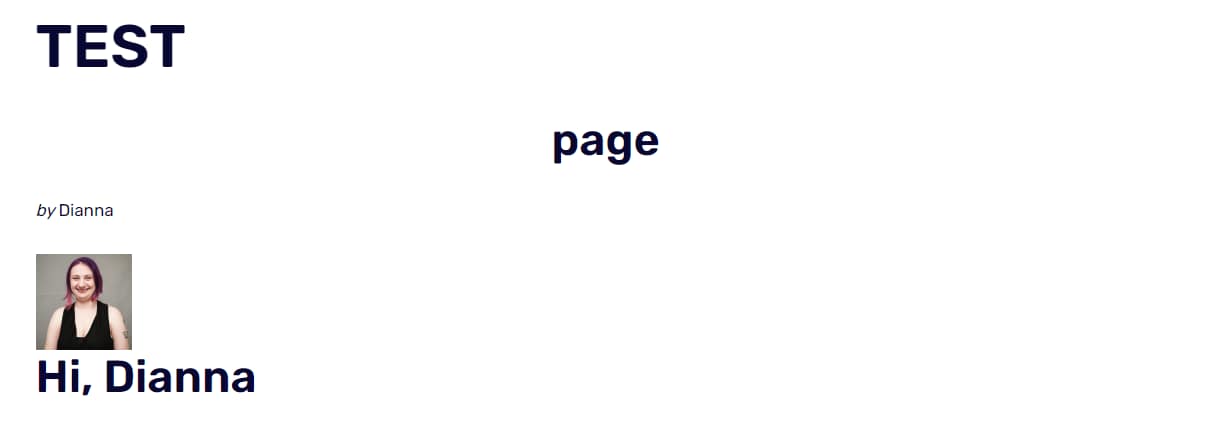 Dynamic user info example of a greeting displaying a user's name.