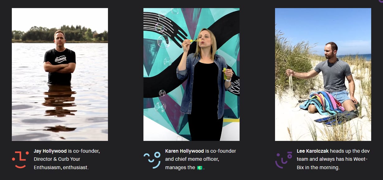 Humaan's meet the team page