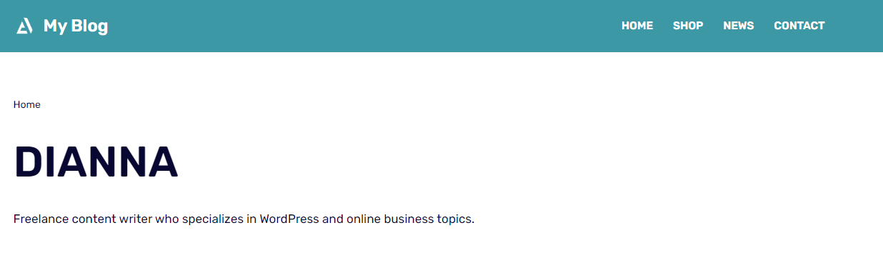 WordPress dynamic content: example of author page.