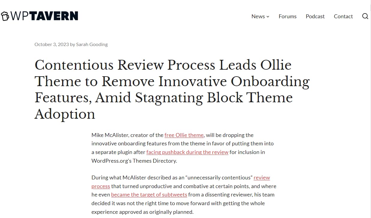 Best WordPress articles: Contentious Review Process Leads.