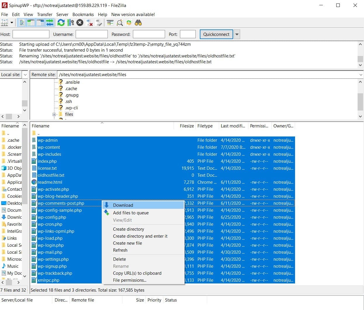 Download all website files