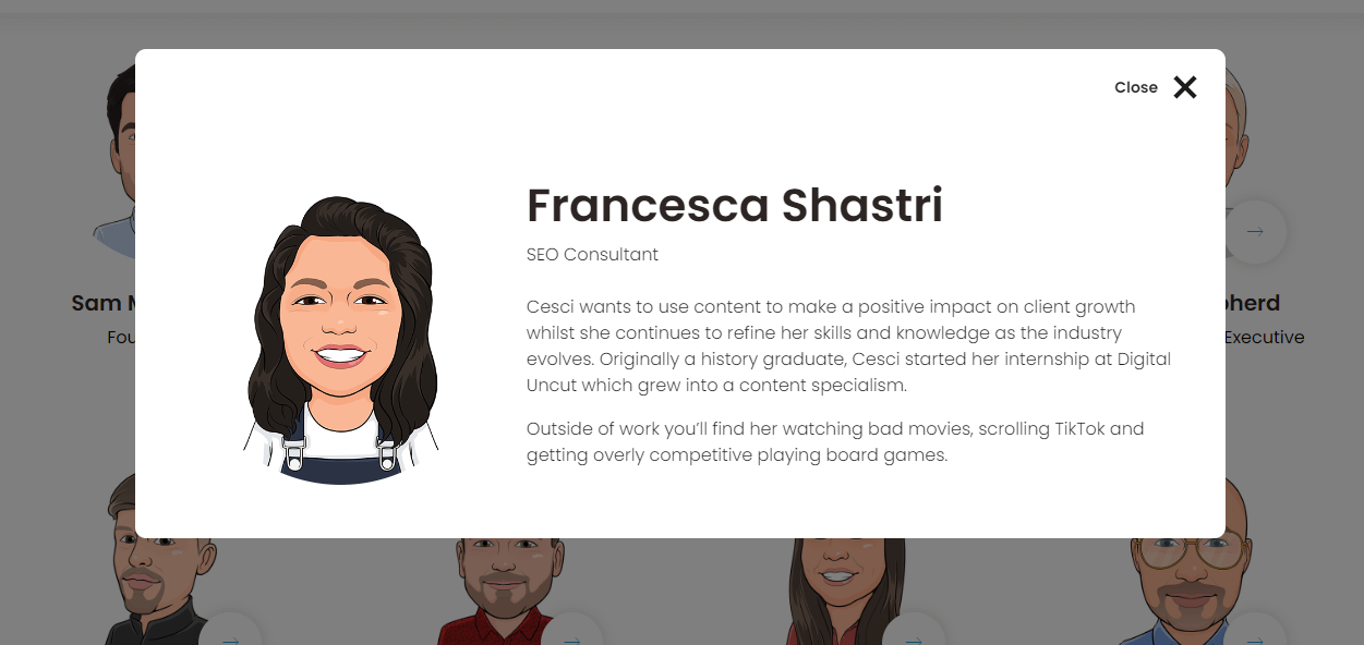 Digital Uncut's meet the team page