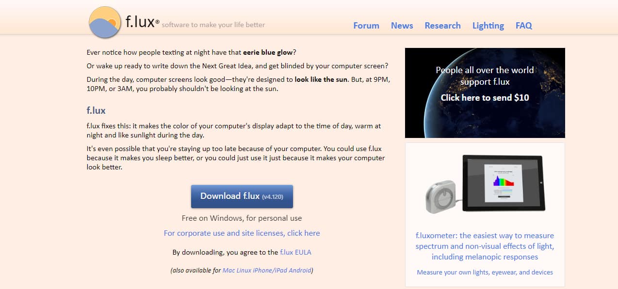 Best productivity apps for mac: f.lux