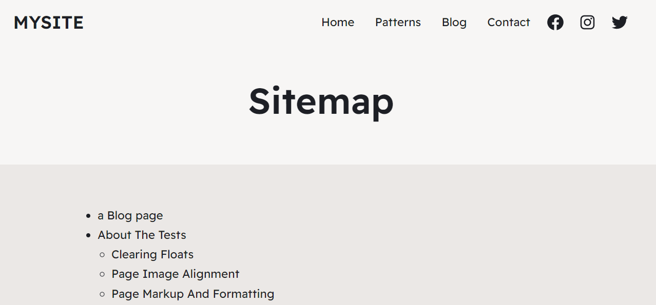 WordPress HTML sitemap on the front end.