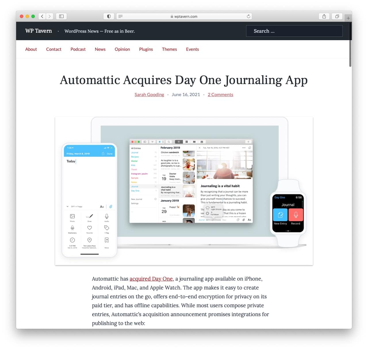 Day One Journaling App Acquired By Automattic