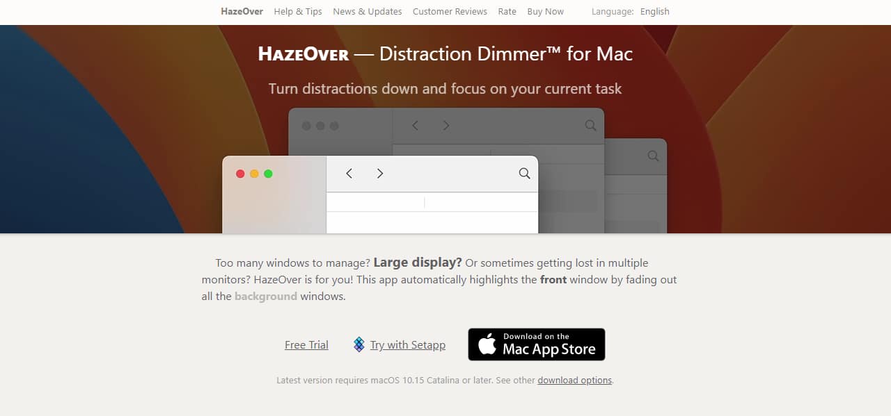 Best productivity apps for mac: HazeOver