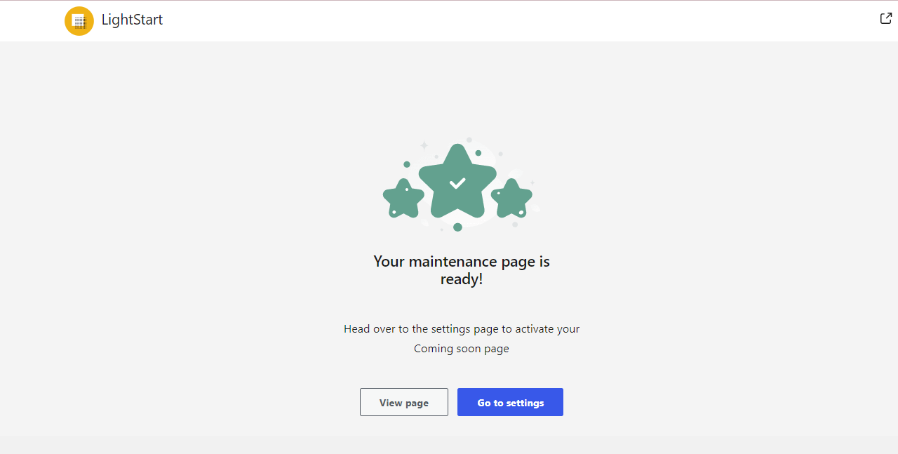 Go to the settings of the maintenance mode page.