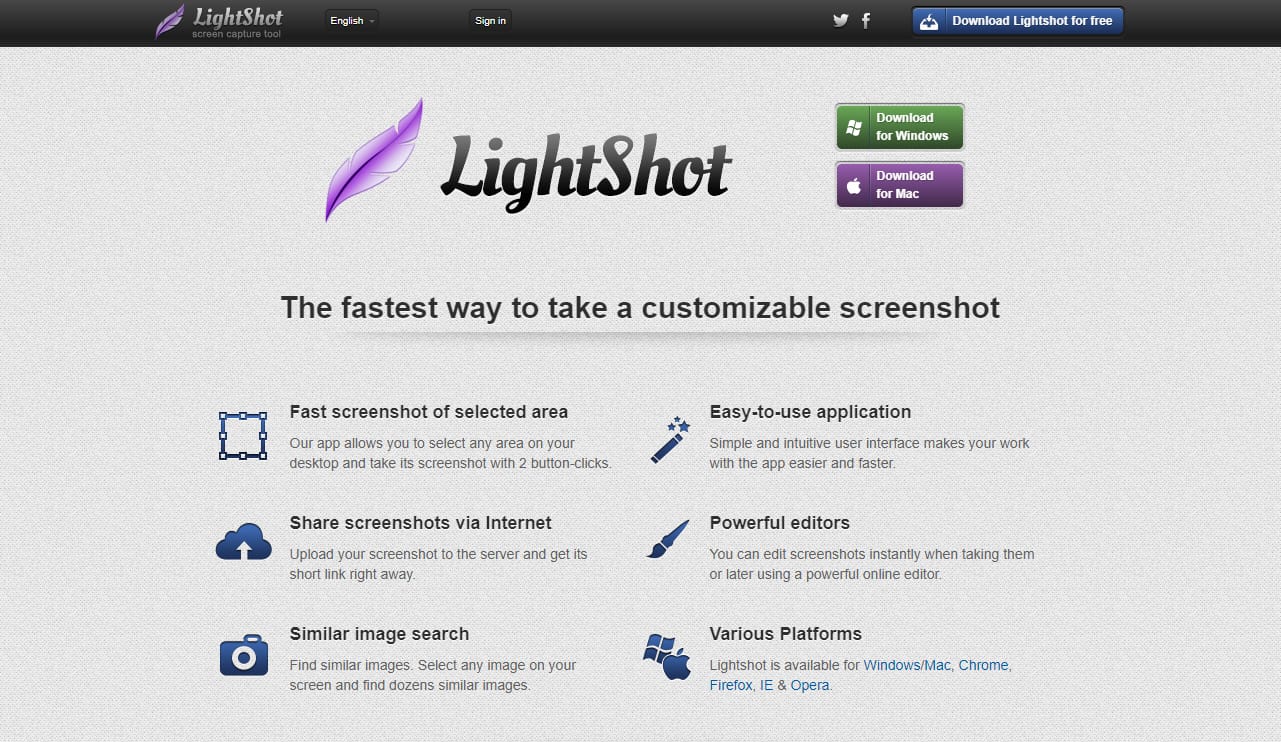 Best productivity apps for mac: Lightshot