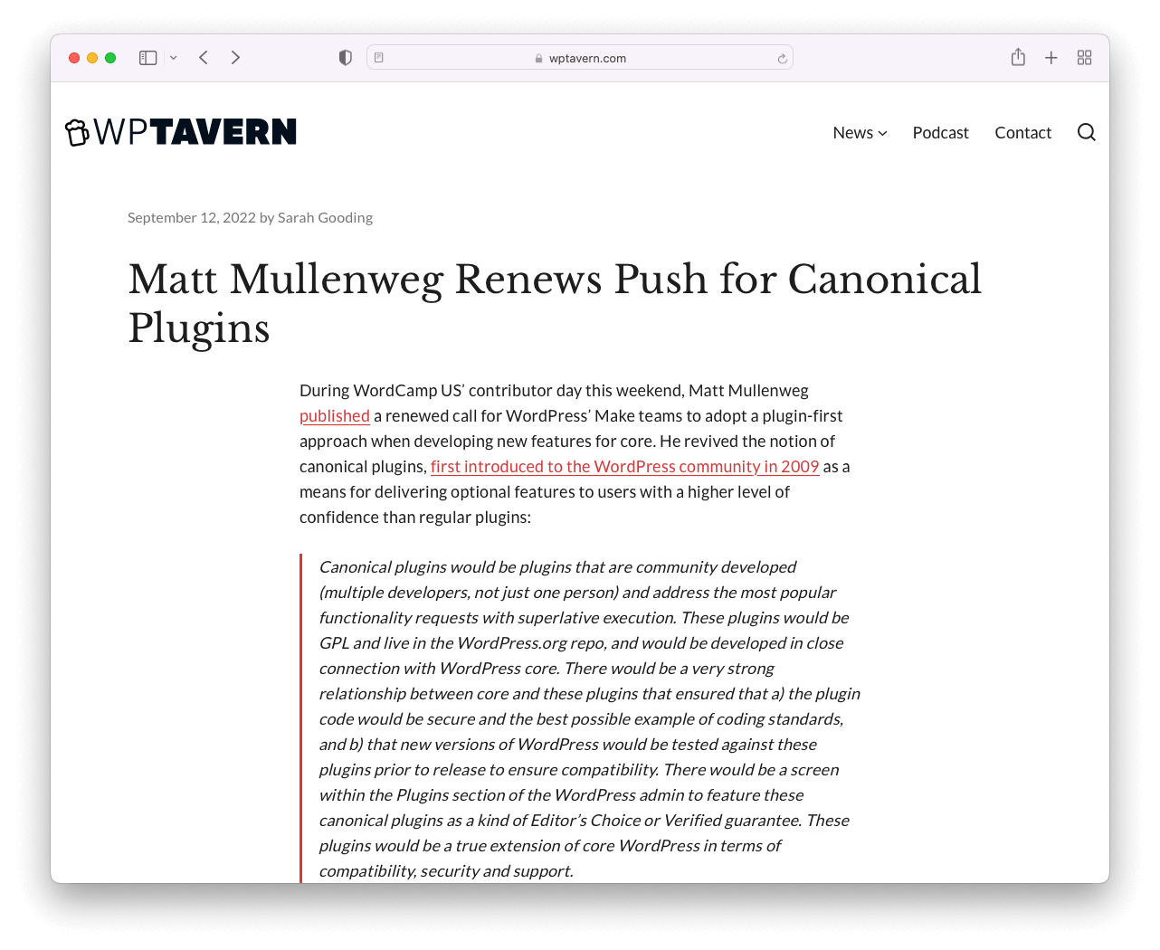 canonical WordPress plugins