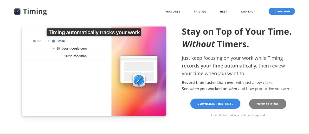 Best productivity apps for mac: Timing
