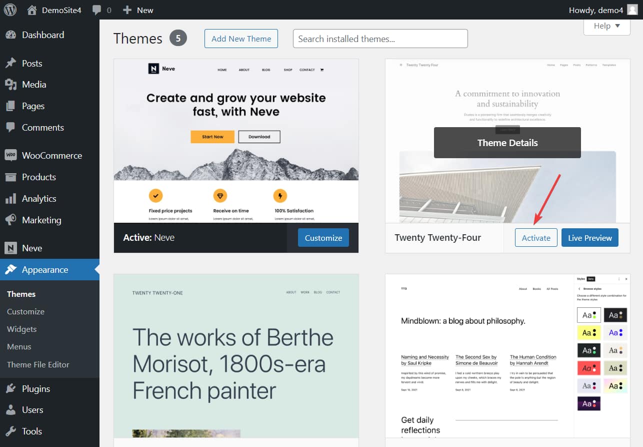 switching to default wordpress theme - Updating Failed the Response is Not a Valid Json Response.