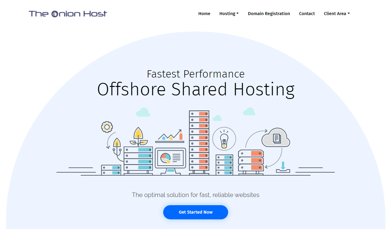 The Onion Host homepage.