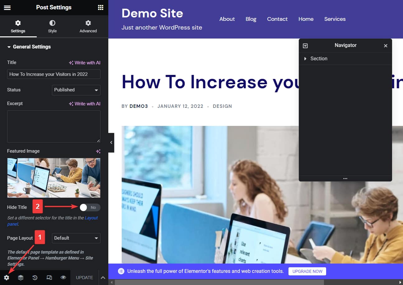 hide title in elementor - how to hide page titles in WordPress.