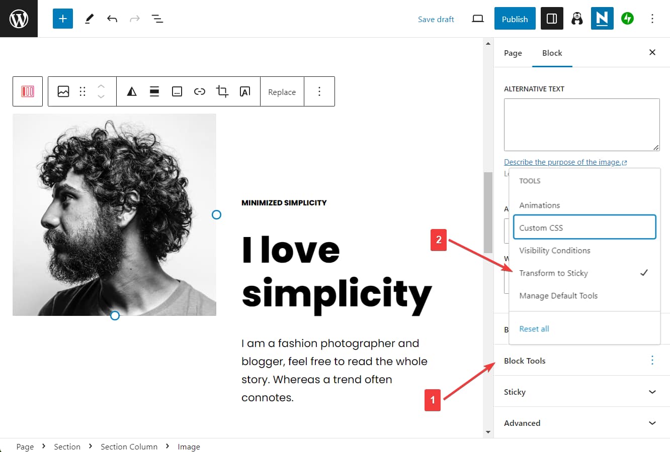 transform to sticky otter block.