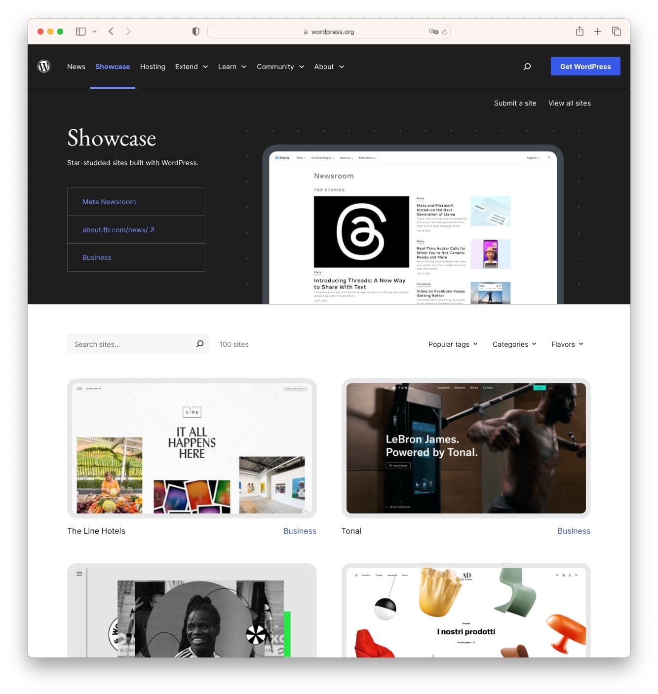 WordPress showcase