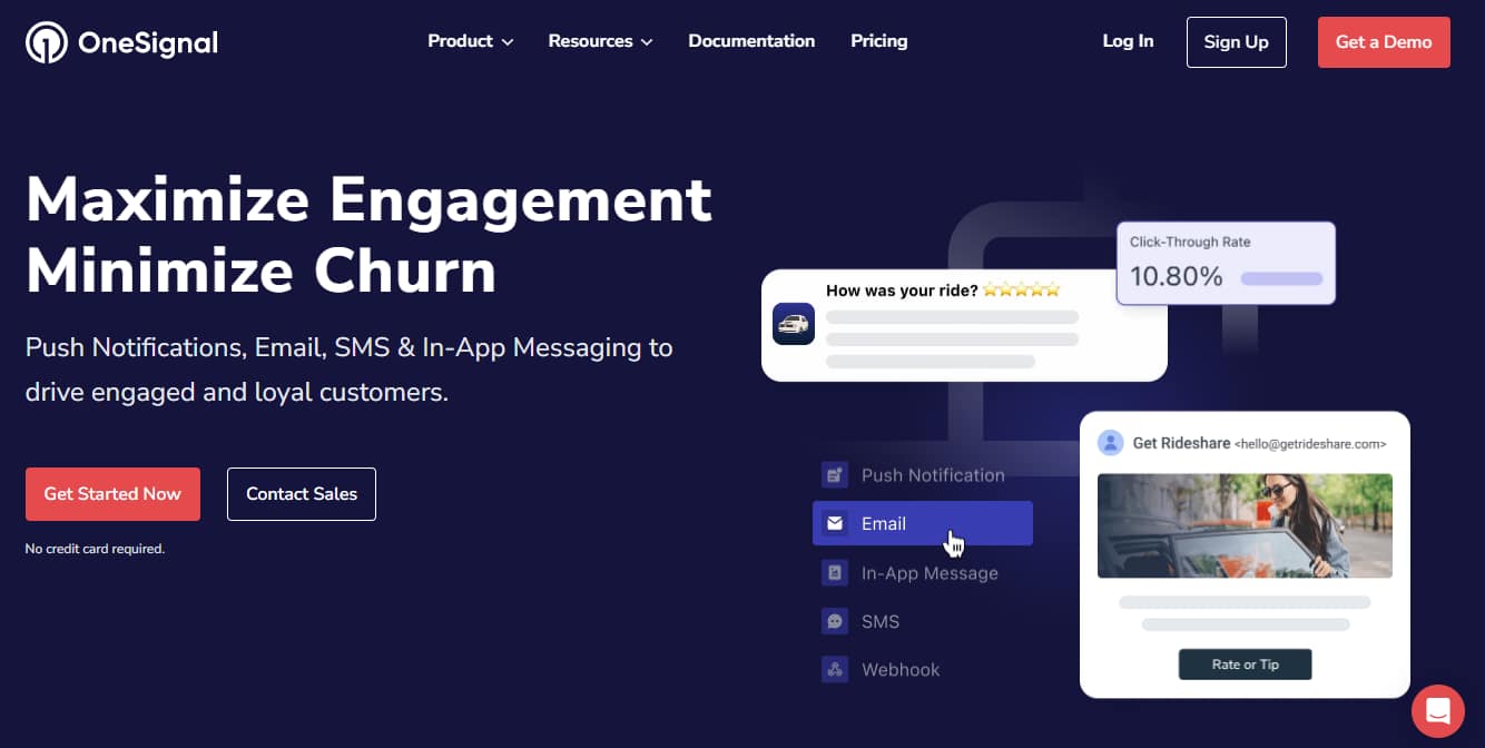 OneSignal web push notification services