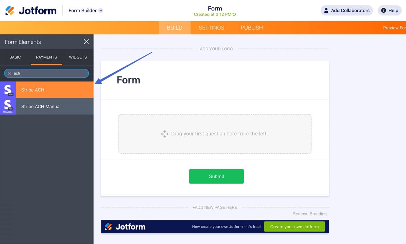 Stripe ACH module to accept ACH payments