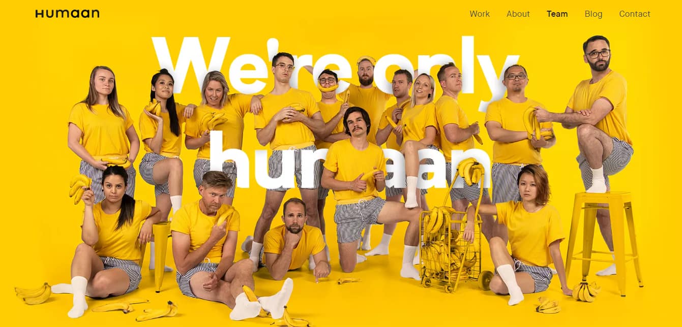 Humaan's meet the team page