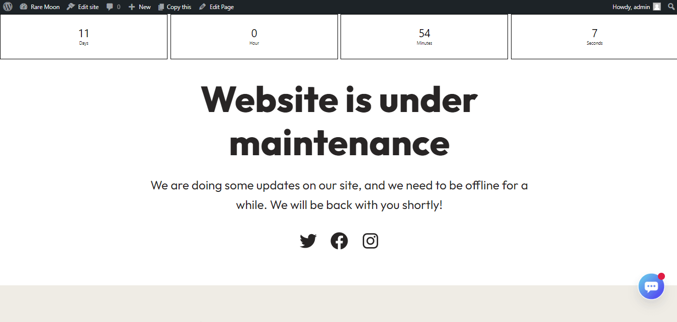 Final image of your WordPress maintenance mode page.