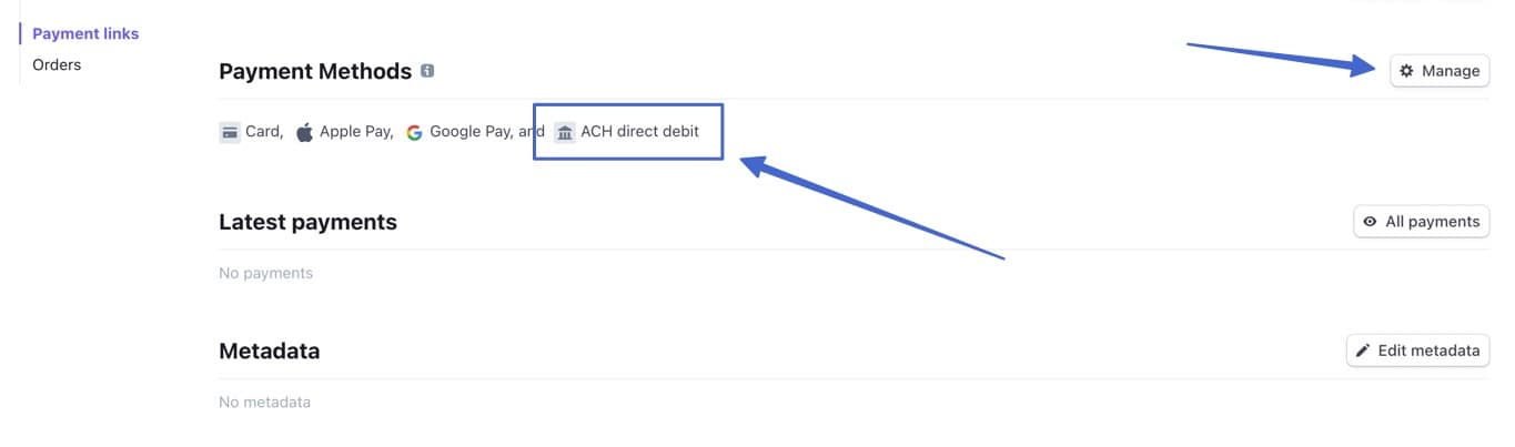 ach direct debit option
