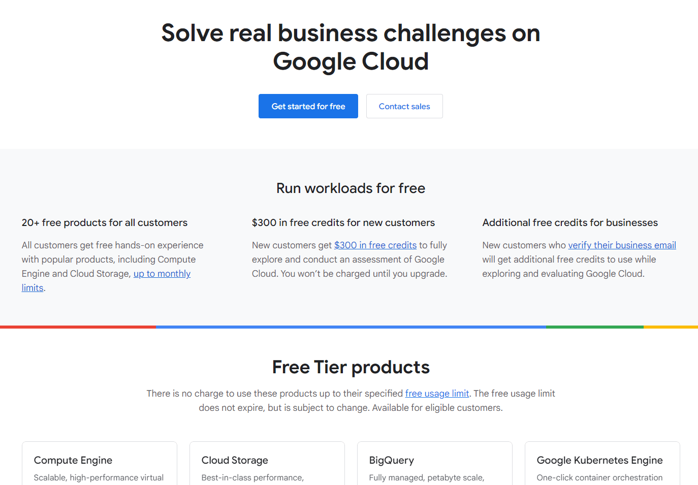 Google Cloud free tier vs AWS