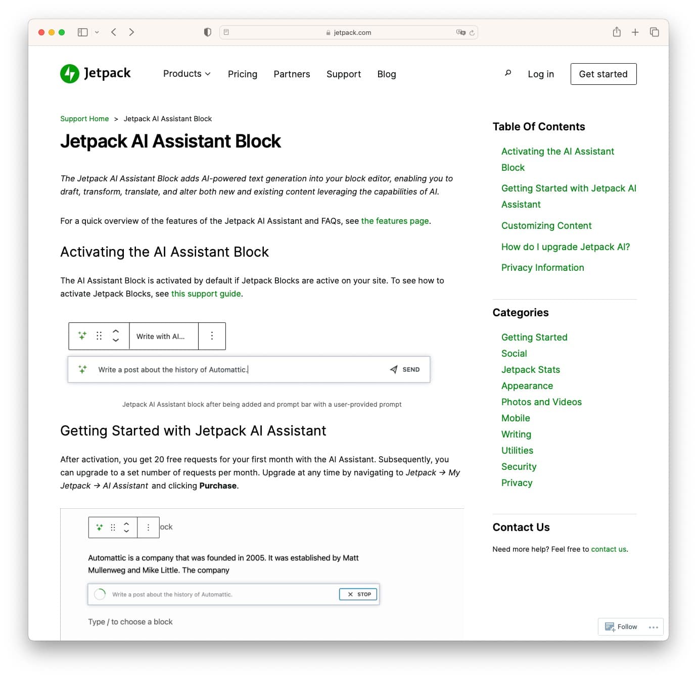 Jetpack AI Assistant