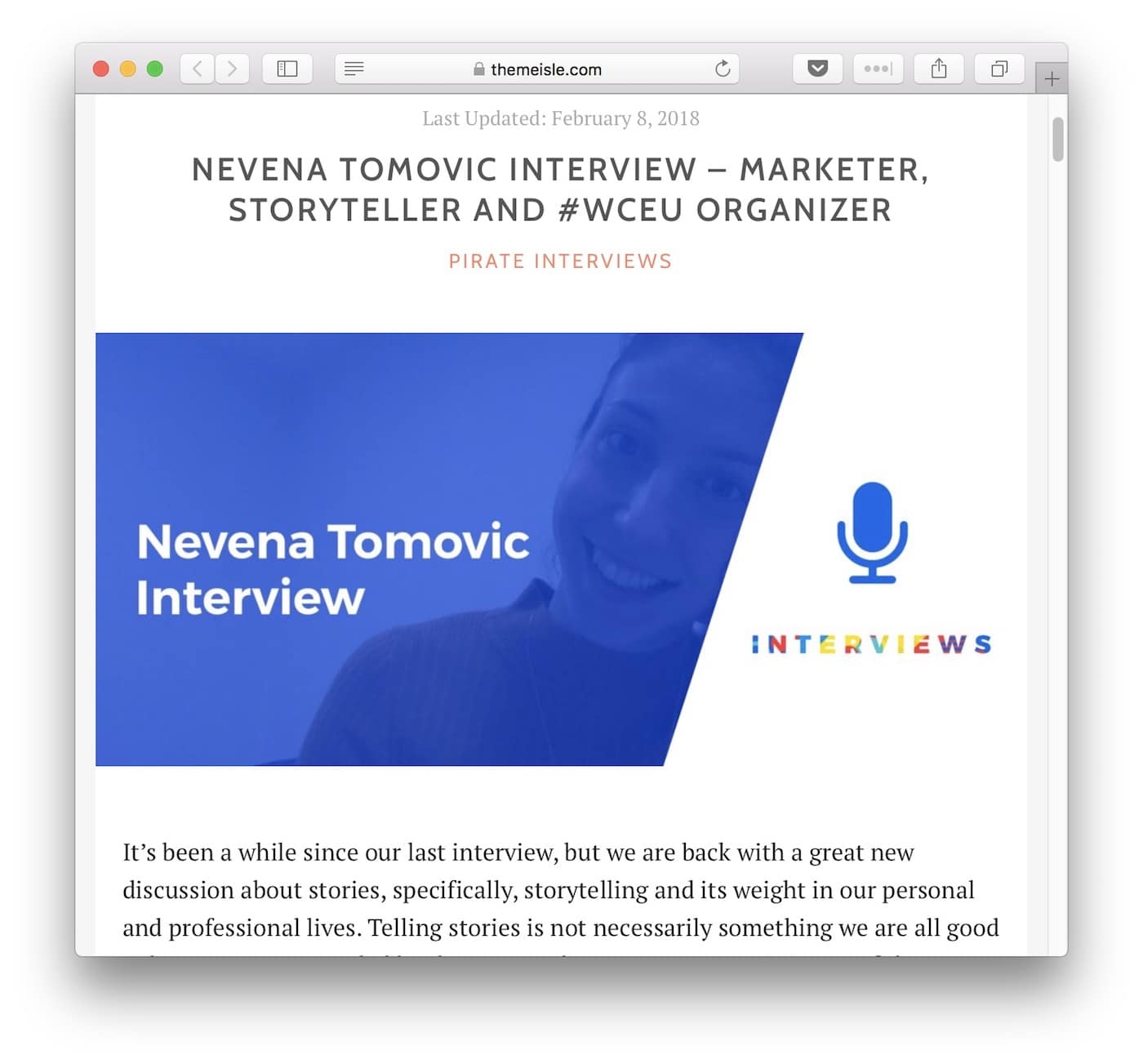 Blog interviews on Themeisle