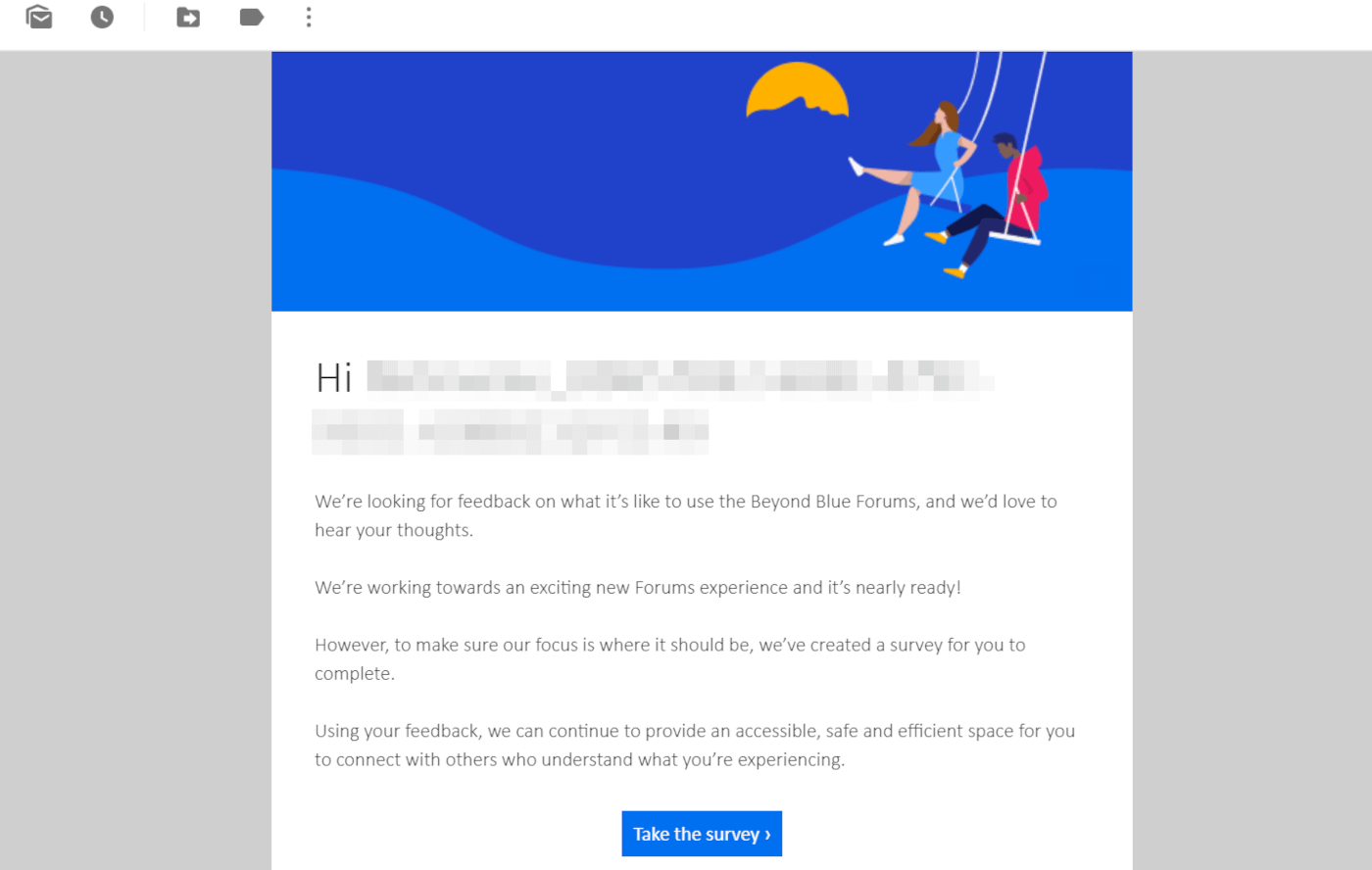 A welcome email series example.