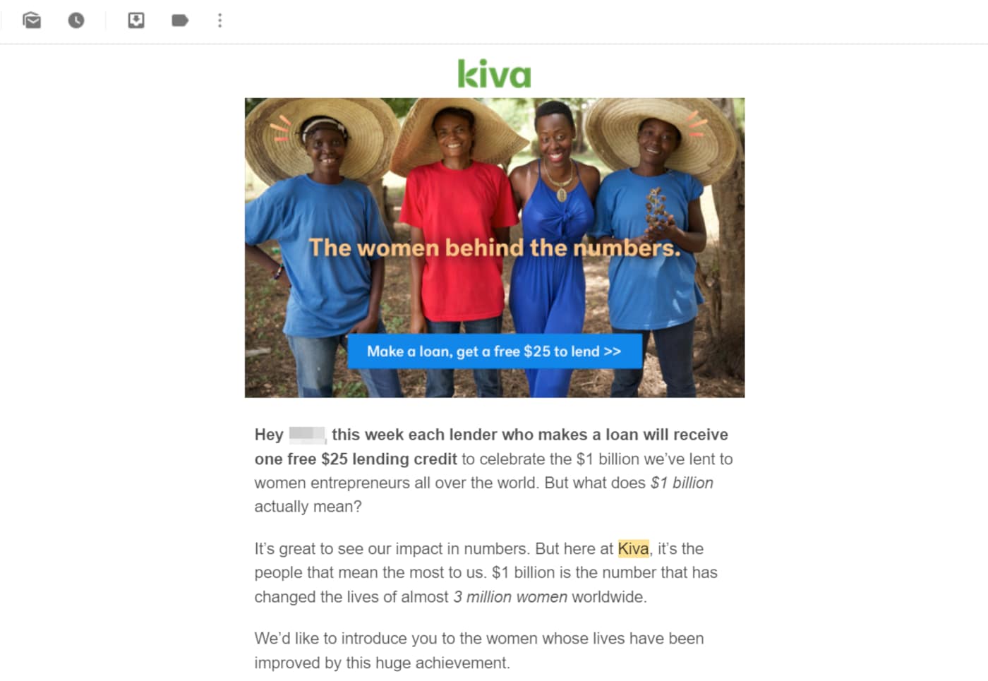 A customer story welcome email series example.