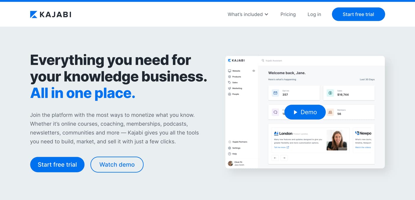 Kartra vs Kajabi homepages