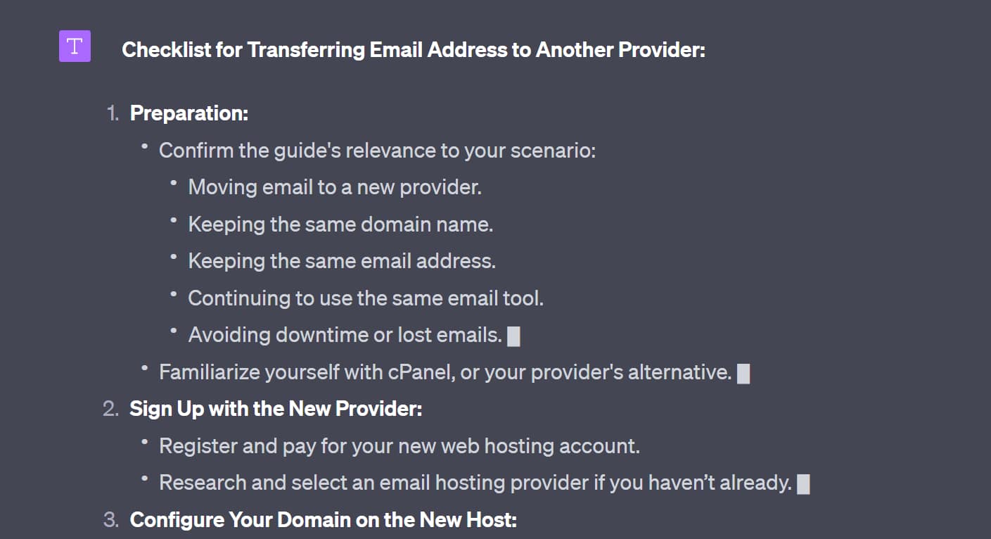 Generate a checklist using ChatGPT.