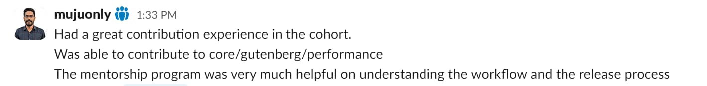Mujuonly quote about being able to contribute in a variety of ways & better understand the WordPress release process