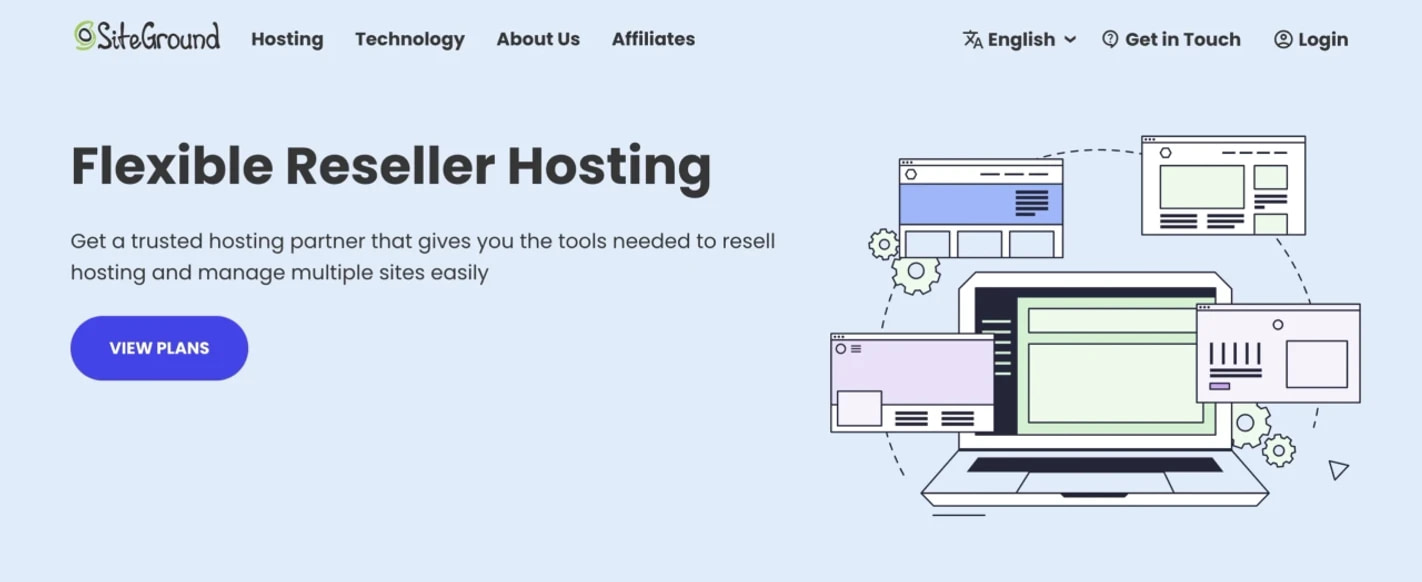 SiteGround - perhaps the top option among the best reseller hosting providers.