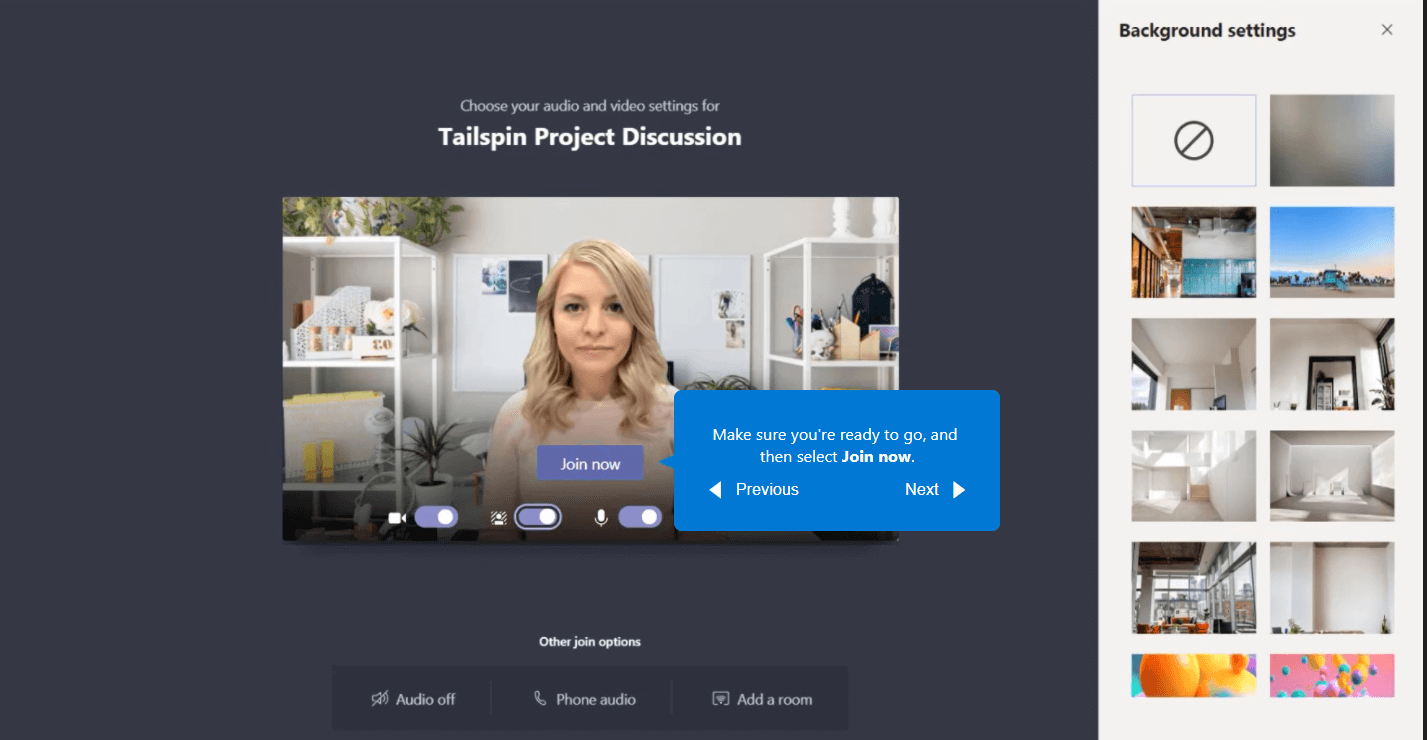 An example of a video call in Teams