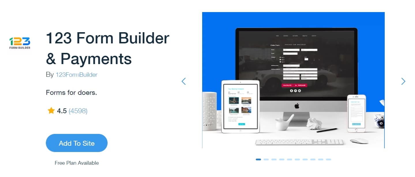 Best Wix apps: 123 Form Builder