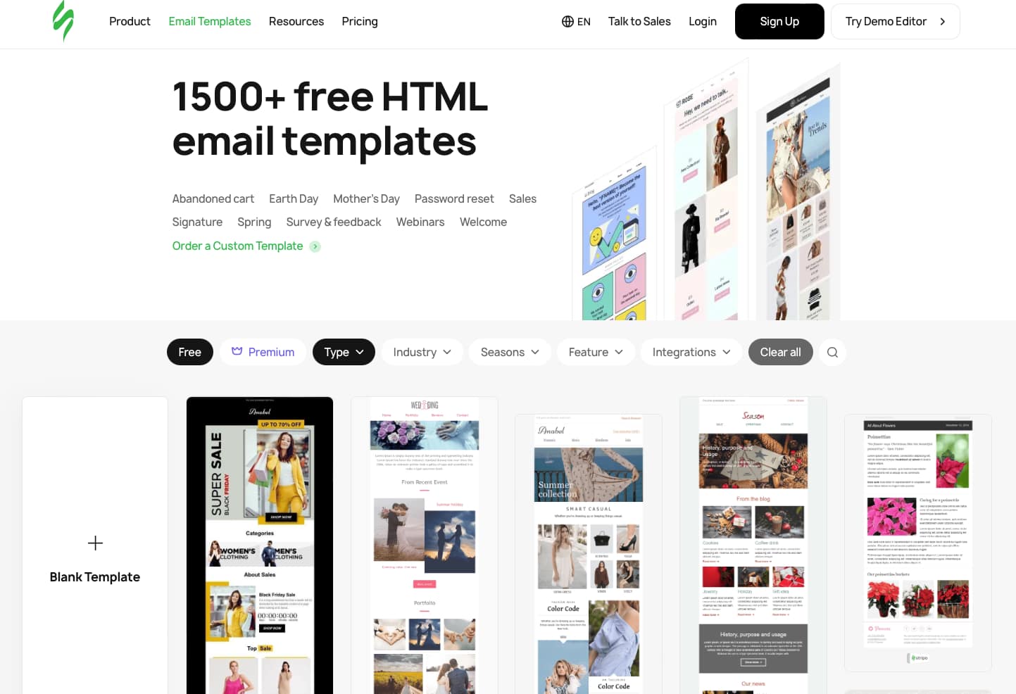 Image of Stripe Newsletter Templates Page