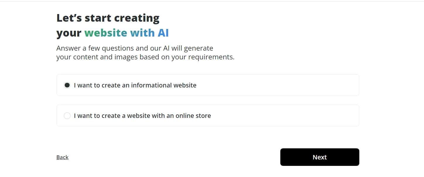 Creating a website using AI