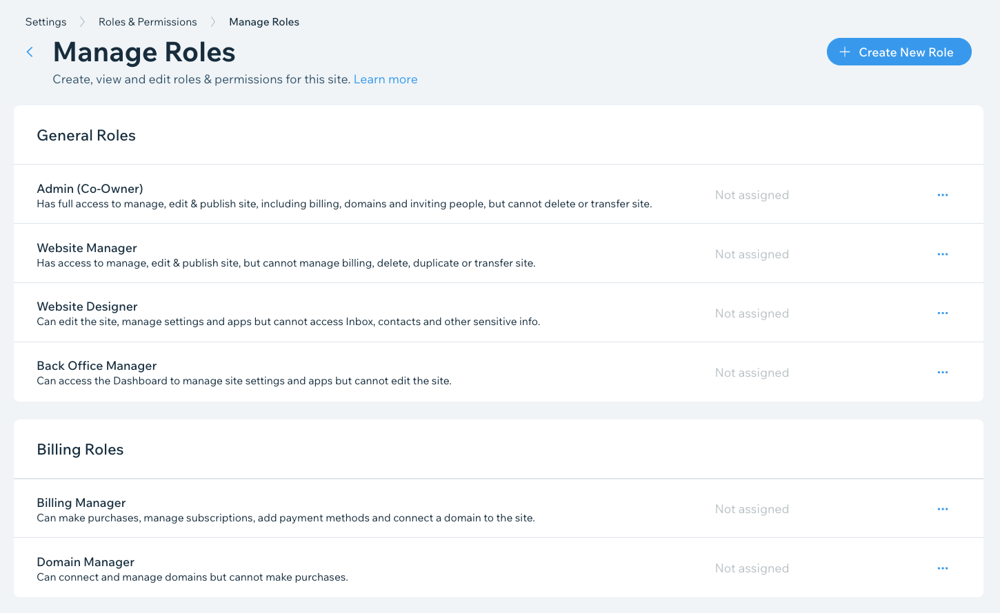 Wix vs WordPress: User roles in Wix.