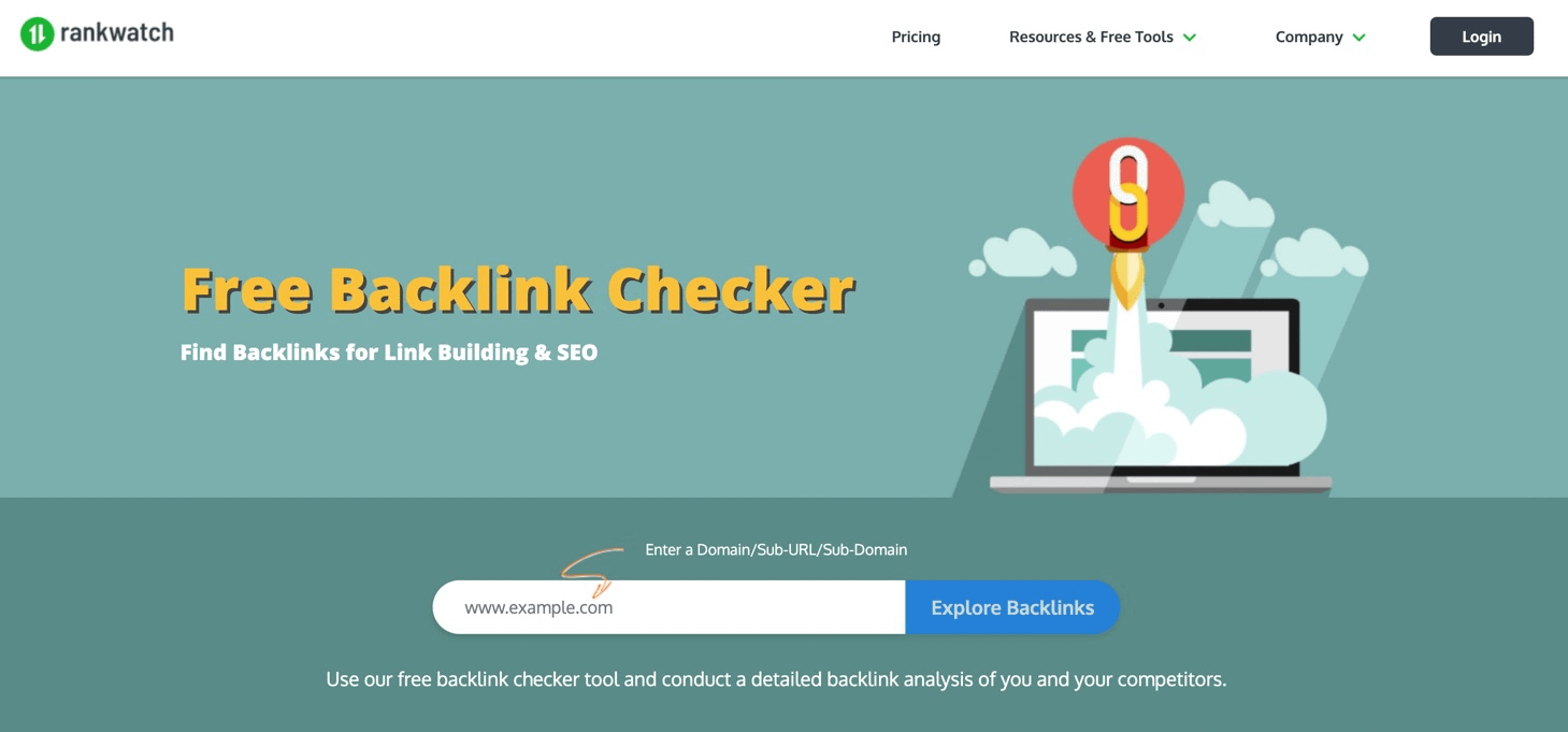 homepage for Rankwatch