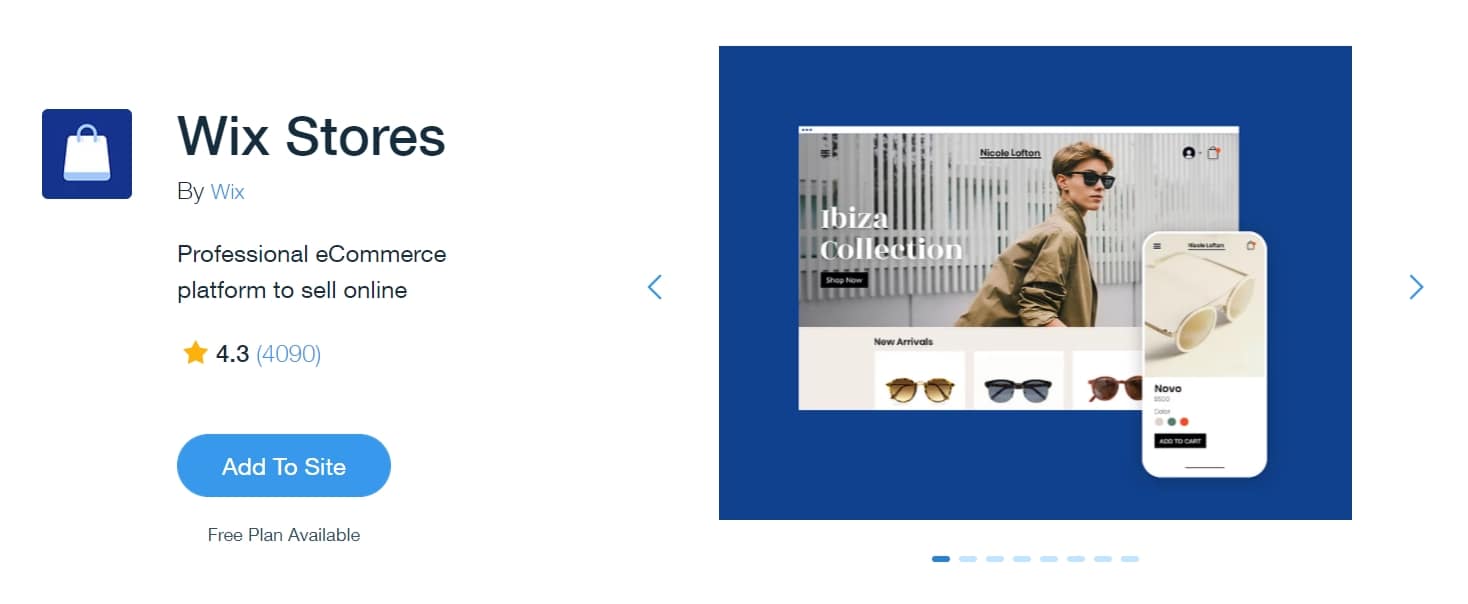 Best Wix apps: Wix Stores