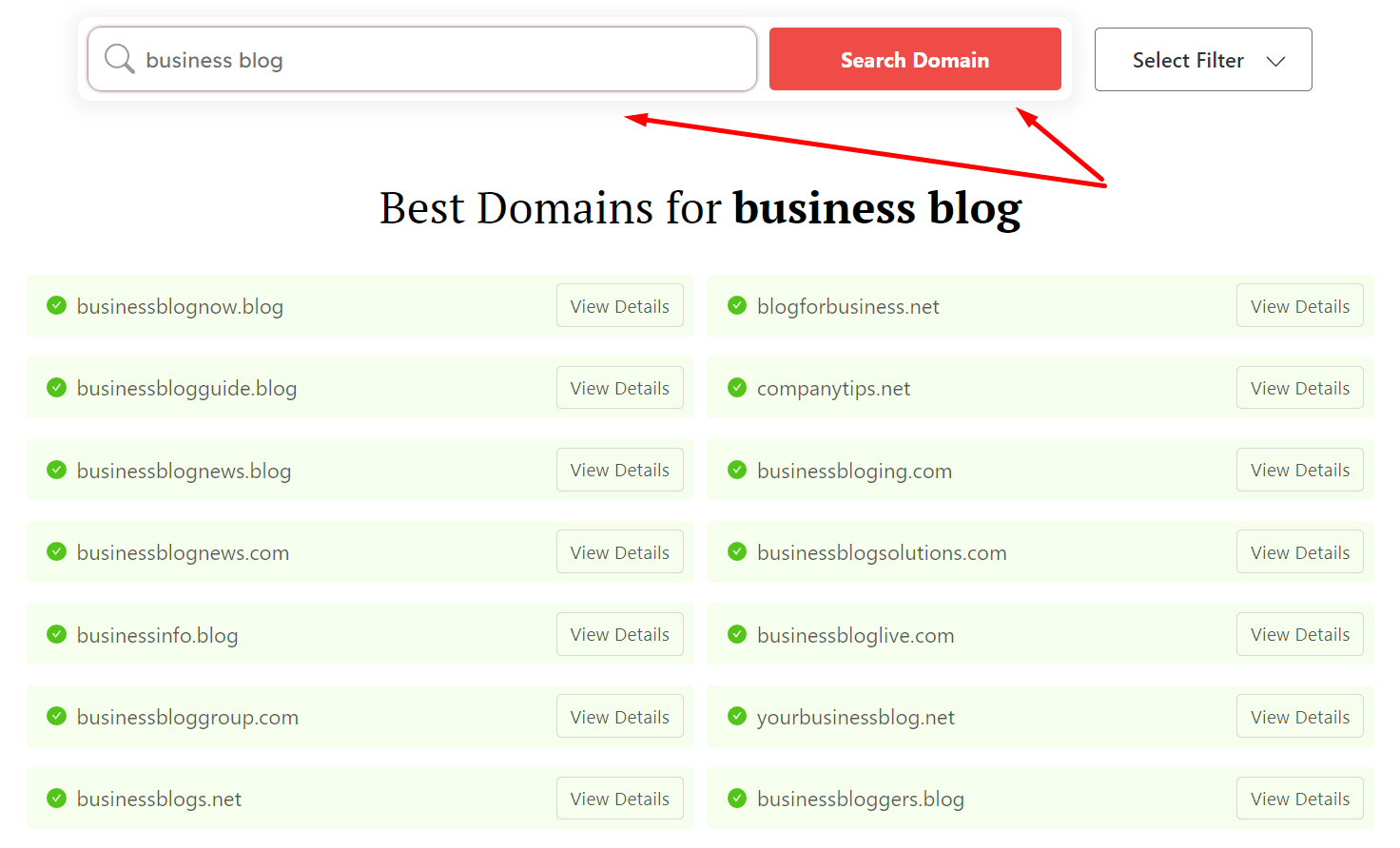 How to choose a blog name, DomainWheel name generator, "business blog" search.