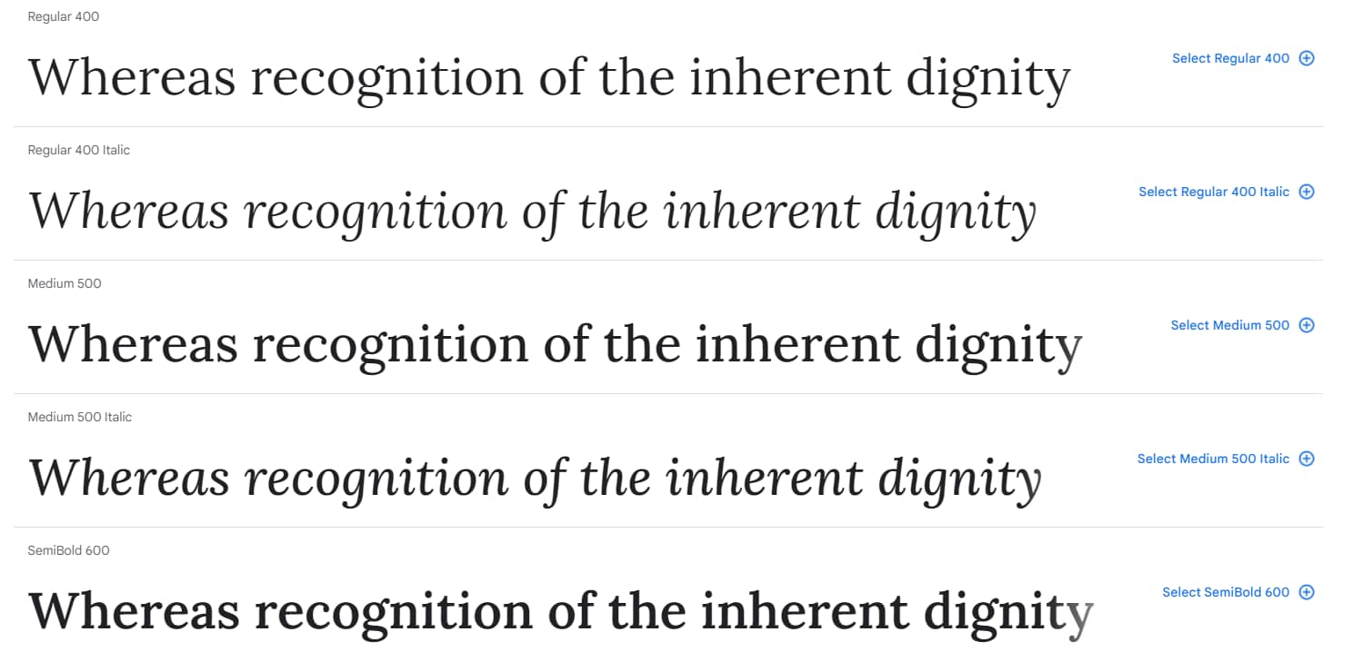 Best fonts for bloggers: Lora font