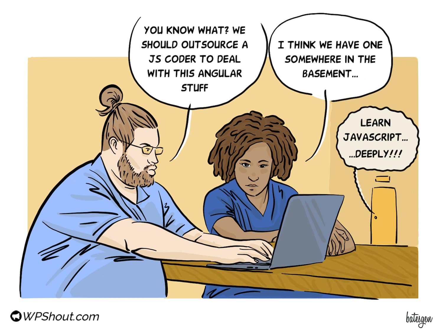 Javascript coder in the basement