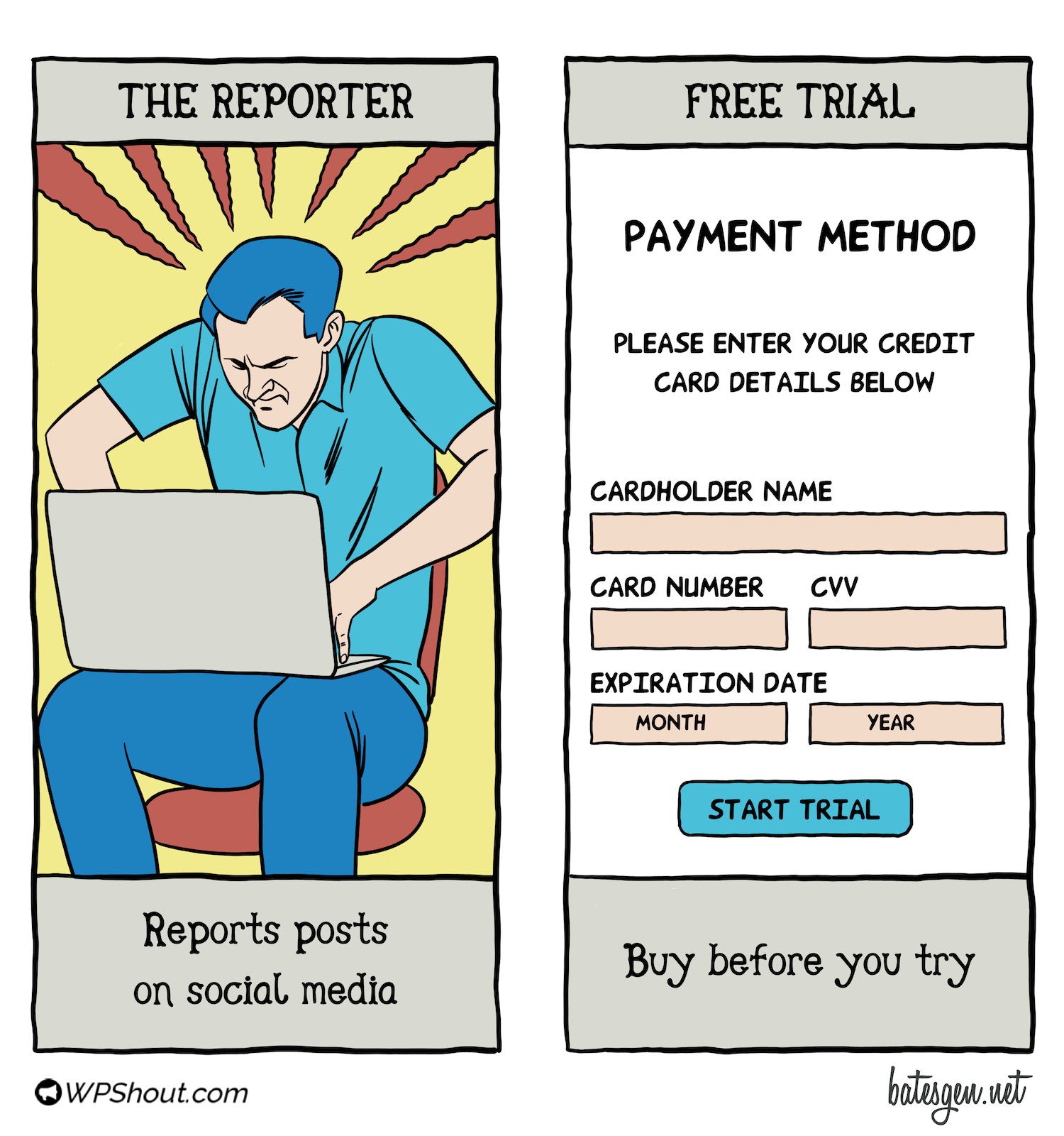 Tarot card #30: The Reporter/Free Trial